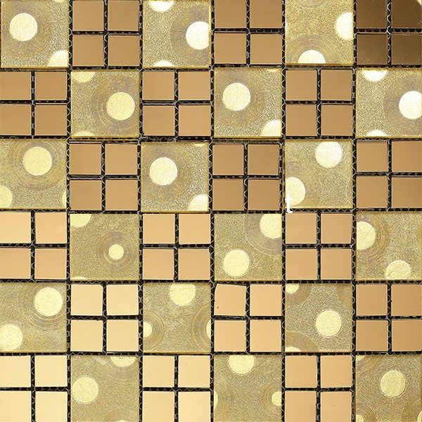 Gạch mosaic màu vàng gold kích thước 30x30mm AL107